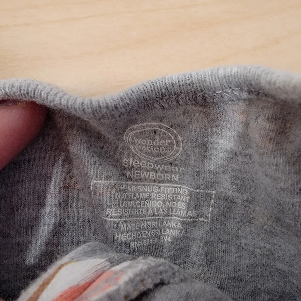 Wonder Nation Gray Footie with Breakfast Theme Baby Newborn Onsie - Picture 3 of 4